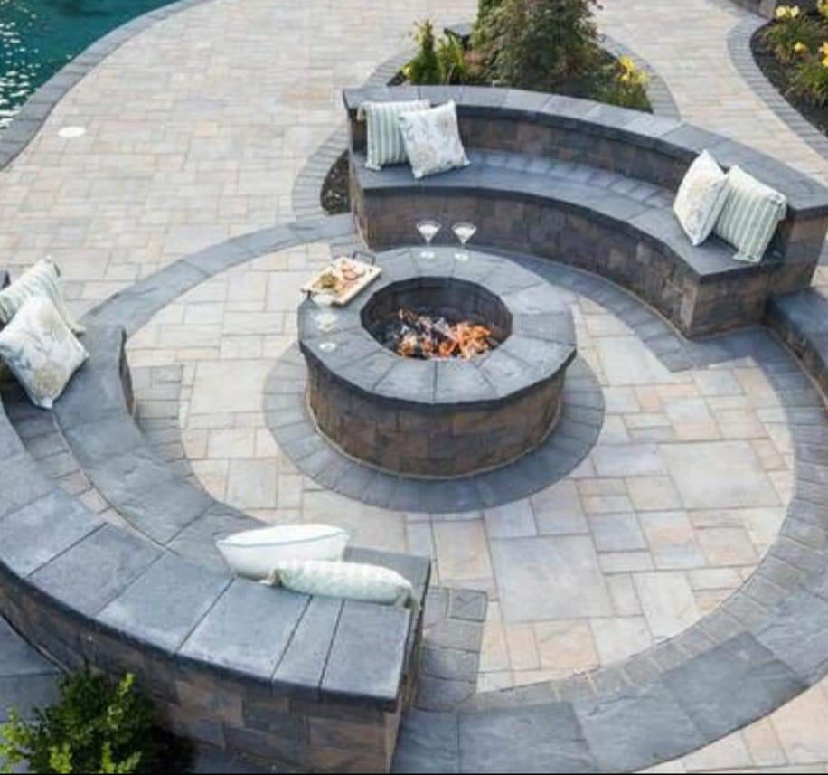 Fire pit hardscaping