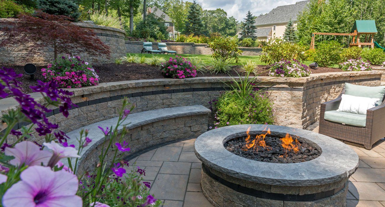 Tiered landscaping and retaining walls