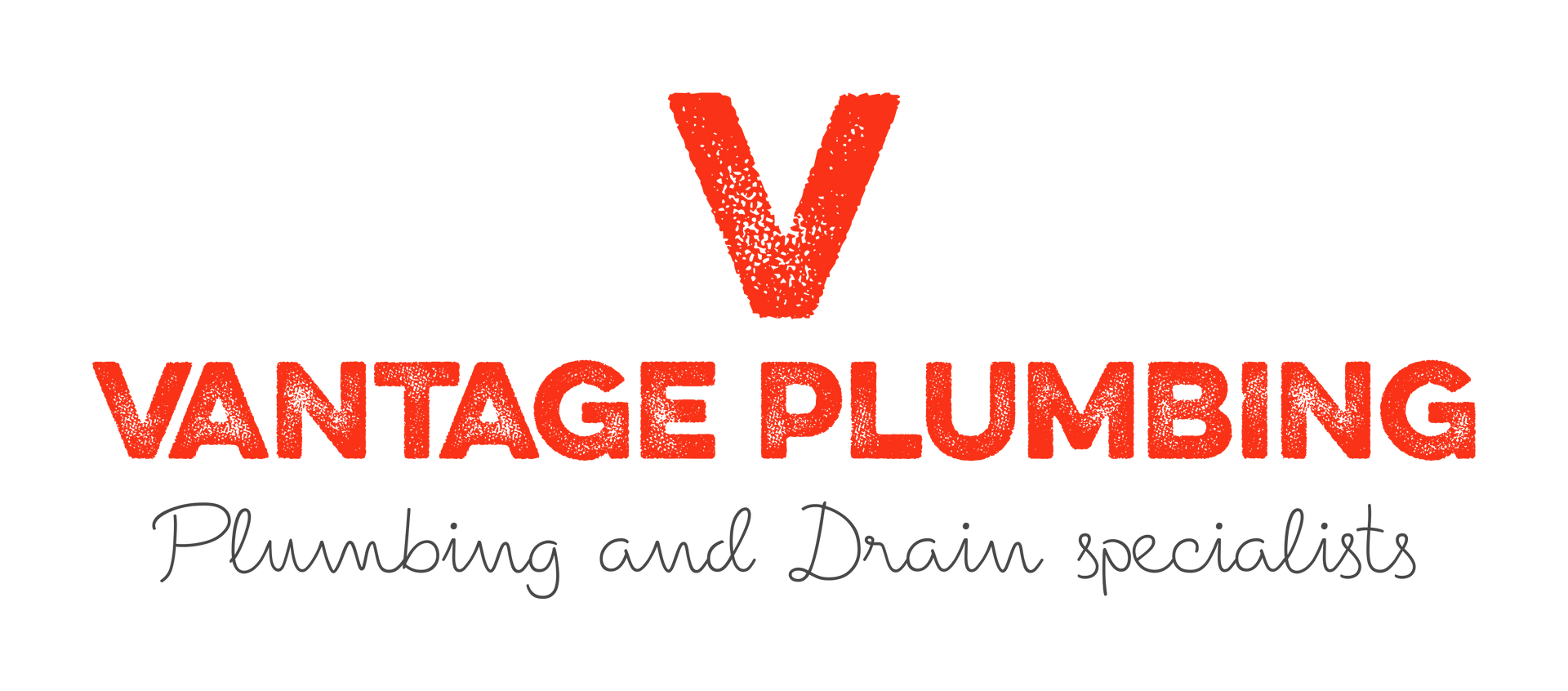 A logo for vantage plumbing plumbing and drain specialists