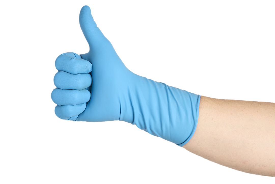 Hand In Blue Rubber Glove