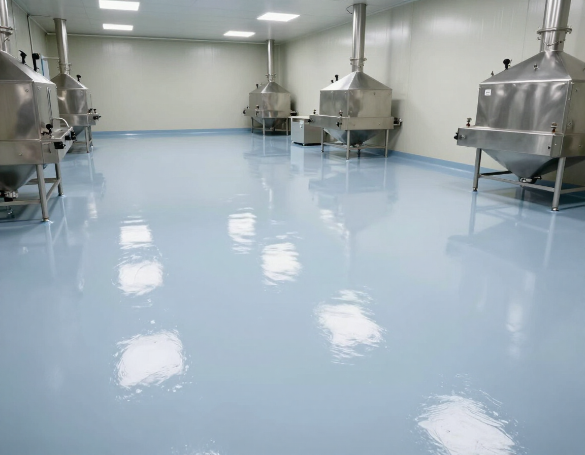 Piso industrial epóxico en planta alimenticia