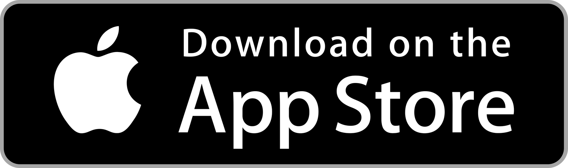 Apple App Store badge with an apple logo and text 