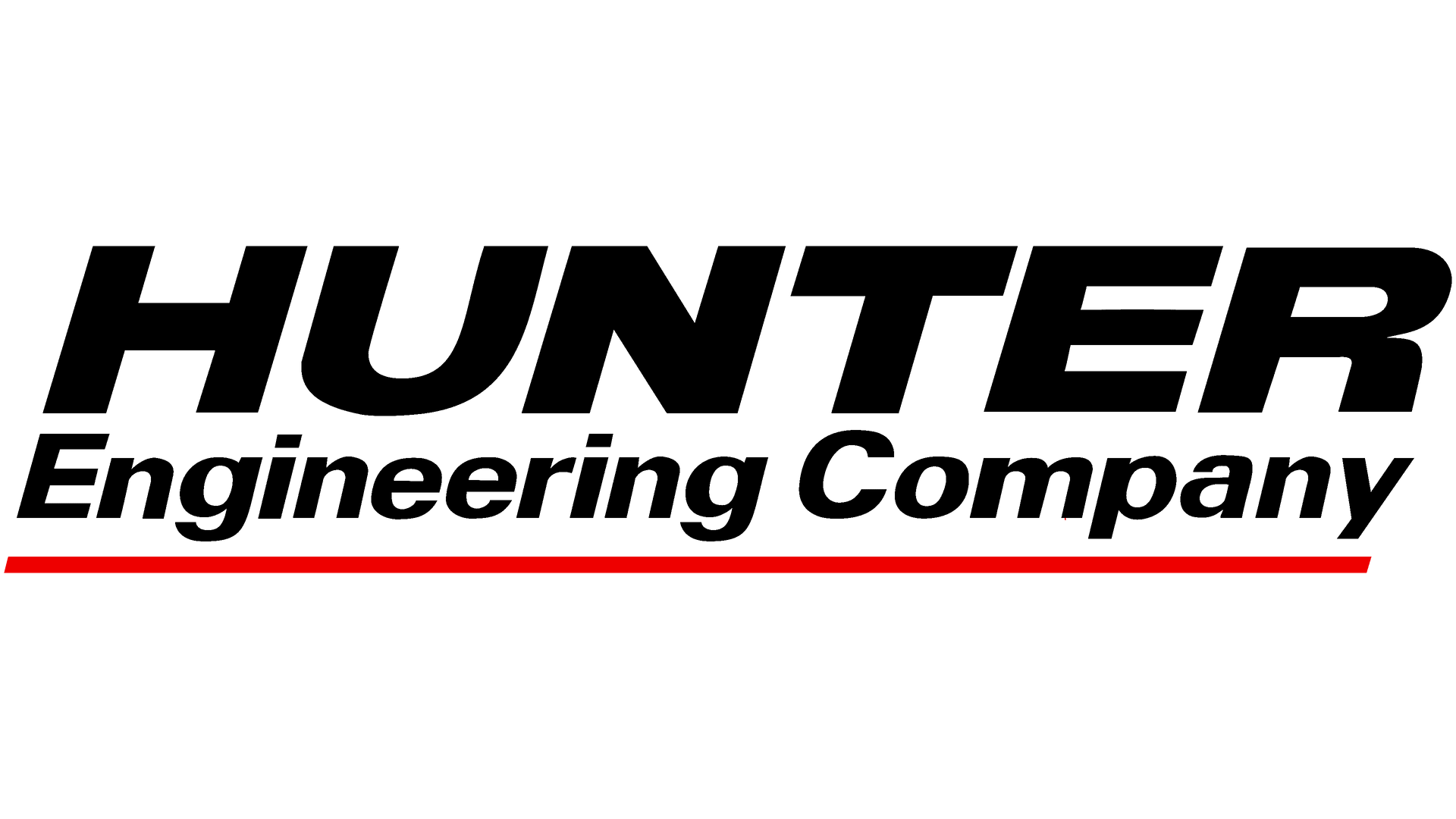 Hunter Engineering Company logo in black italic text with a red underline