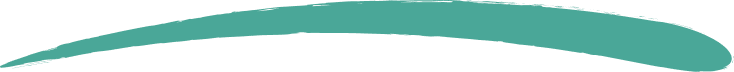 A stylized, horizontal teal swoosh or curved brush stroke on a plain background.