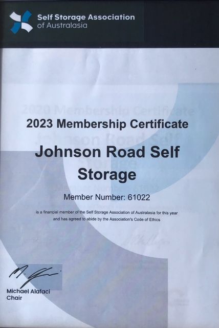 johnson road self storage gracemere membership certificate