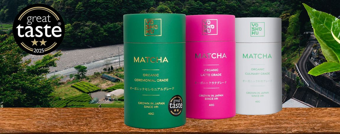 3 colourful tubes of matcha