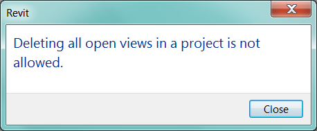 Deleting all open views
