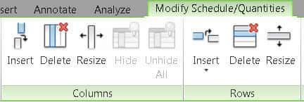 Modify Schedule/Quantities