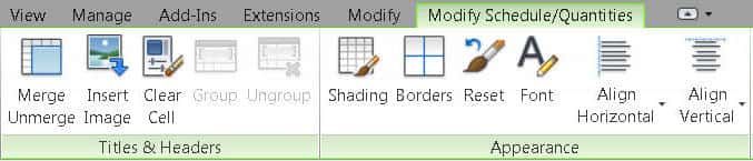 Modify Schedule/Quantities