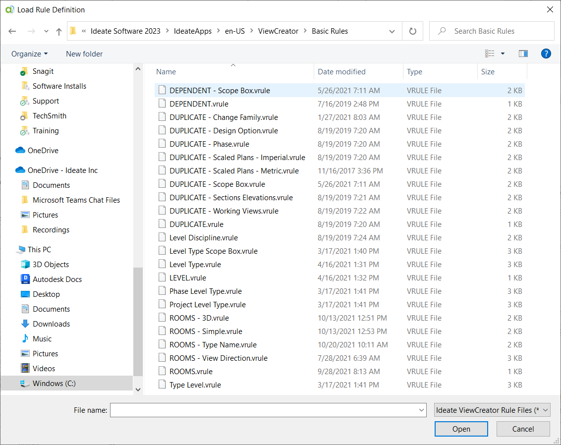 Ideate ViewCreator - Load Additional Rules | Revit Plugins