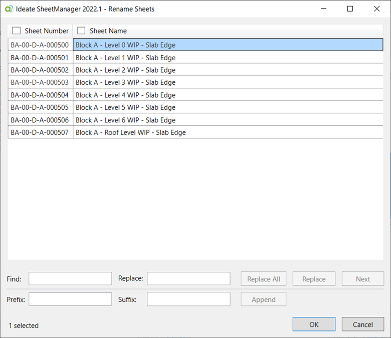 Rename and renumber the sheets with Ideate SheetManager Rename and renumber the sheets with Ideate SheetManager