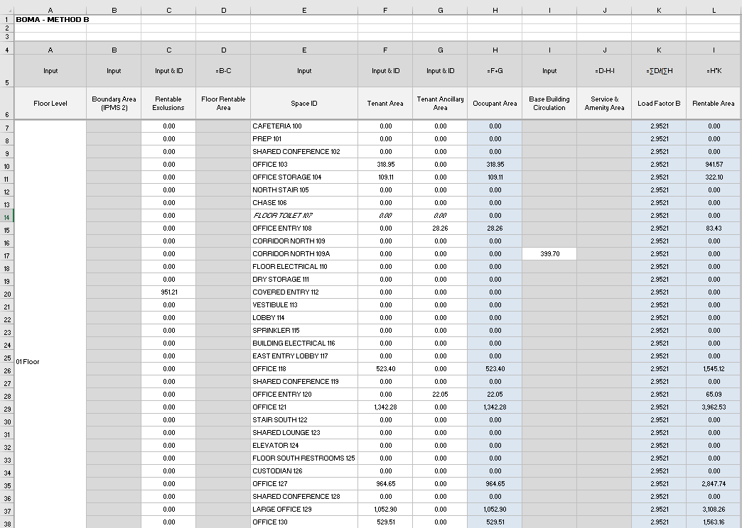 Ideate BIMLink BOMA calculations
