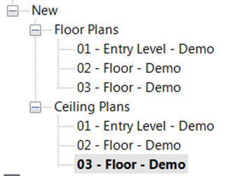 New Views under the New Construction Folder