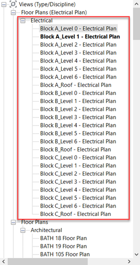Since the family and type of view was automatically set, the location of the views appears correctly in the Revit project browser. Since the family and type of view was automatically set, the location of the views appears correctly in the Revit project browser.