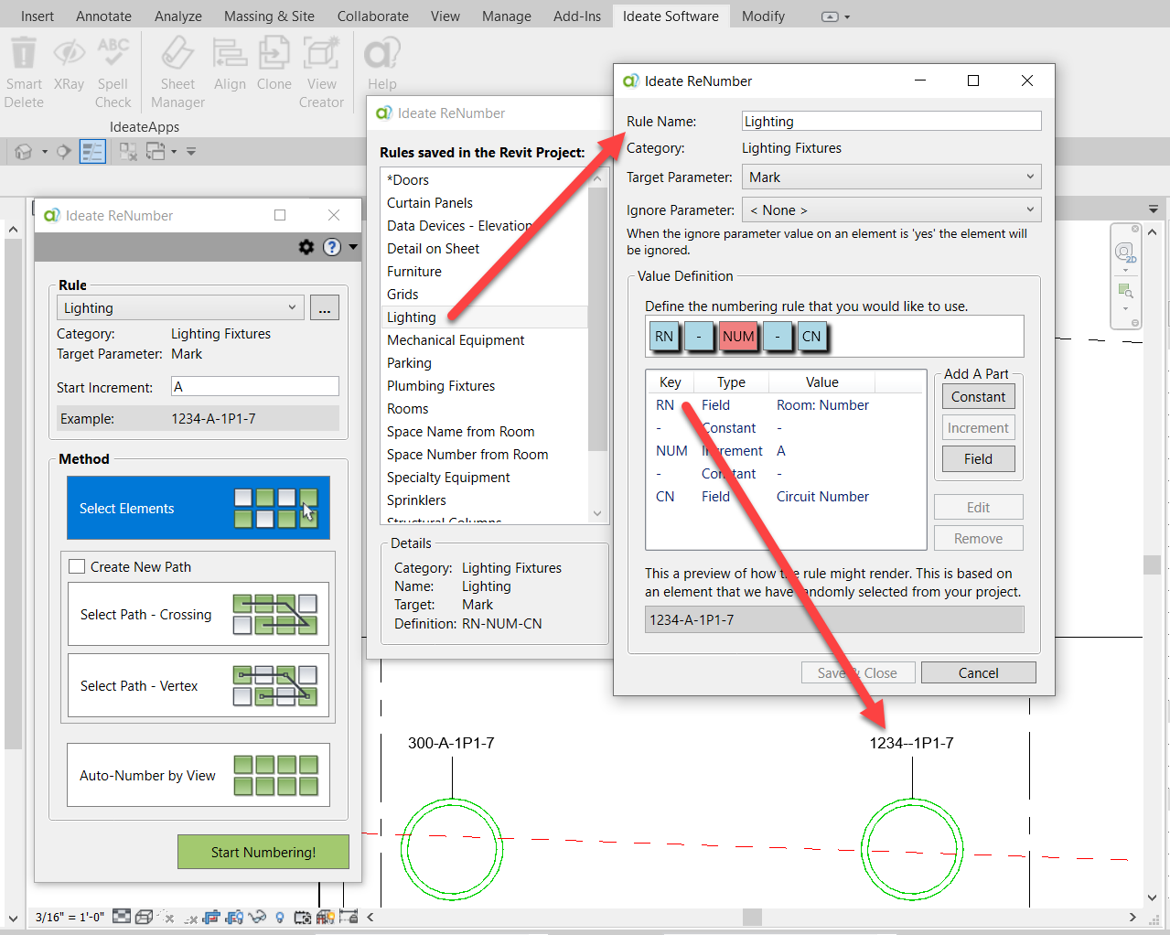 Ideate ReNumber ships with many pre-defined rules, and you can create your own rule that might extract the room number from the architect’s model. The room data doesn’t need to be loaded into a MEP Space first, which reduces errors and speeds up the process. Ideate ReNumber ships with many pre-defined rules, and you can create your own rule that might extract the room number from the architect’s model. The room data doesn’t need to be loaded into a MEP Space first, which reduces errors and speeds up the process.