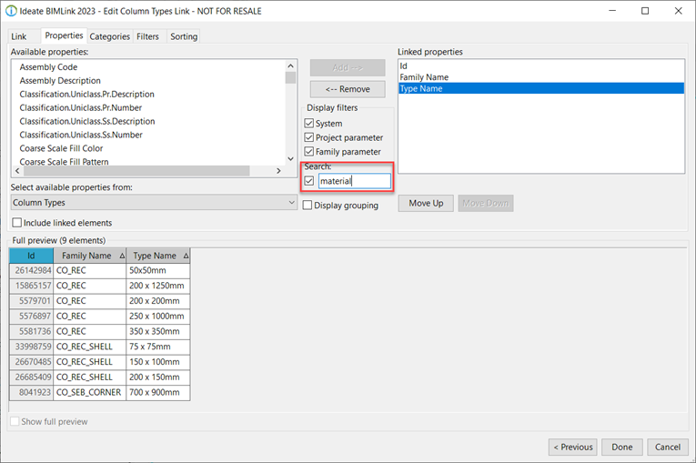 Assign and edit material with Ideate BIMLink