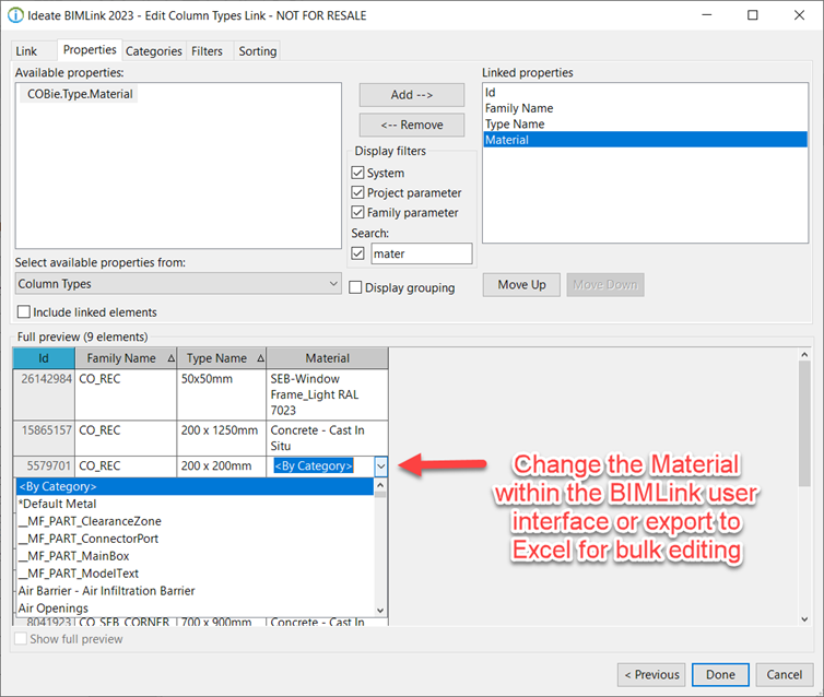 Assign and Edit Material with Ideate BIMLink