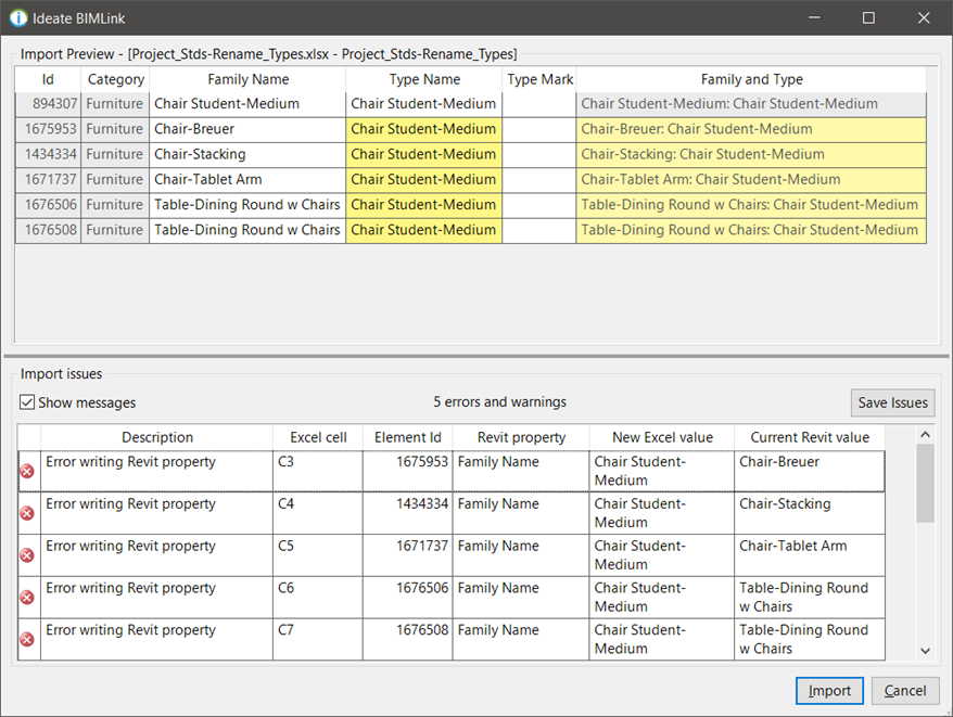 Renaming in Revit using Ideate BIMLink