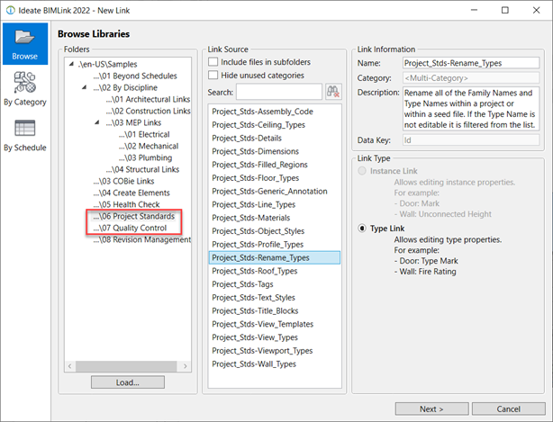 Renaming Revit Families with Ideate BIMLink