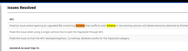 revit schema errors issue resolved