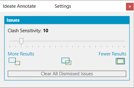 Clash Sensitivity Dialog