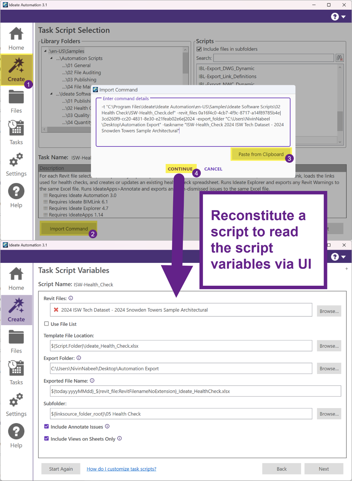 Ideate Automation Screenshot and Instructions