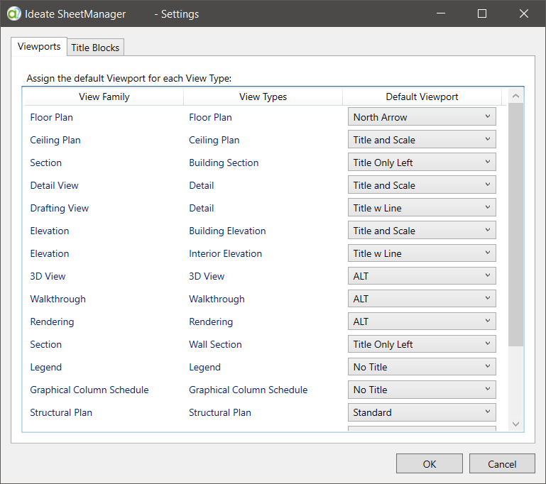 Screenshot of Ideate SheetManager Settings Menu