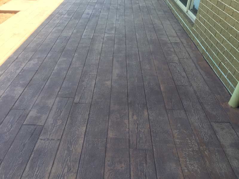 dark brown wood deck