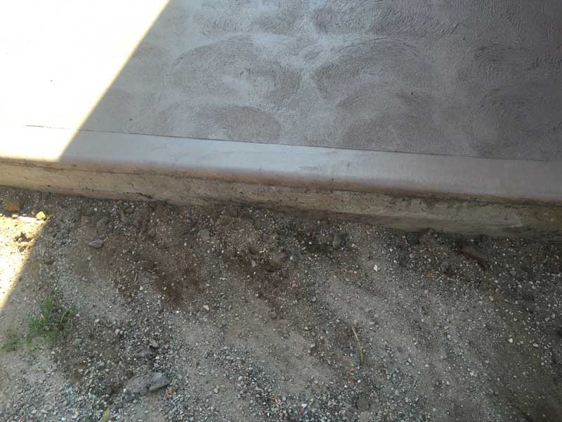 close up of the edge of a concrete slab
