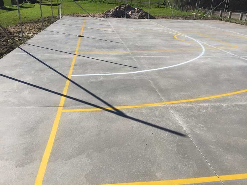 new concrete basketball court
