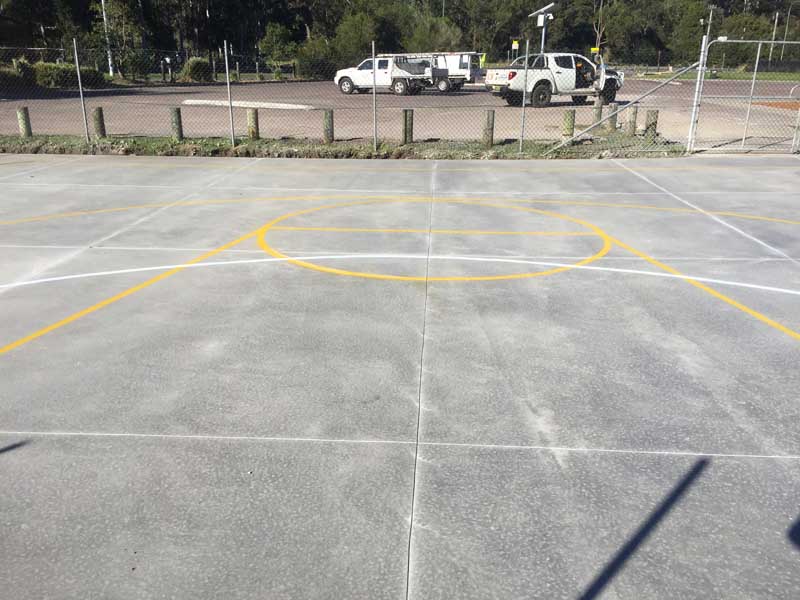 new basketball court and lines