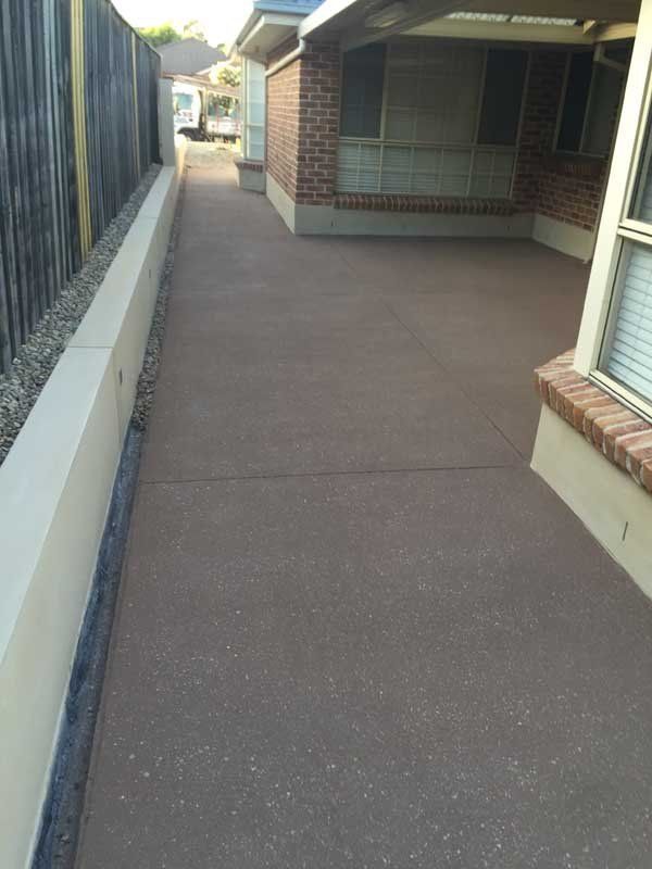 concrete path around house