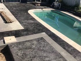 pool area with new concrete