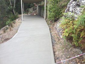 garden path with new concrete