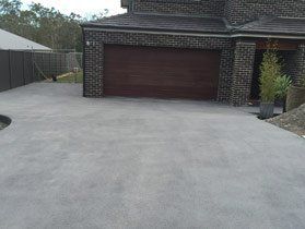 driveway with new concrete