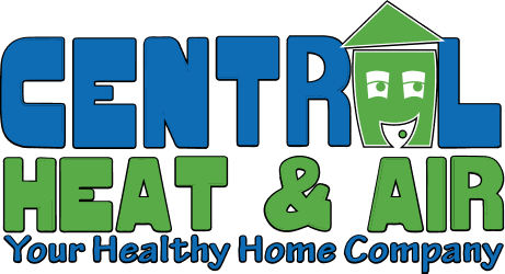 The logo for central heat and air your healthy home company