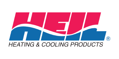 The logo for hel heating and cooling products