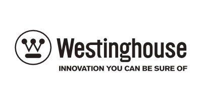 The westinghouse logo is black and white and says innovation you can be sure of.