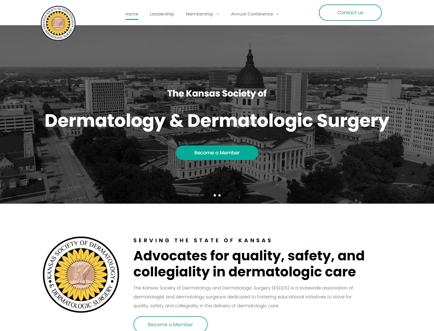 A website for the kansas society of dermatology and dermatologic surgery