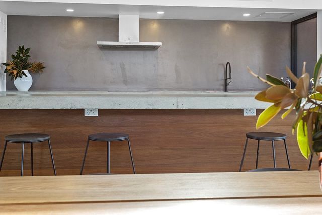 kitchen with concrete elements