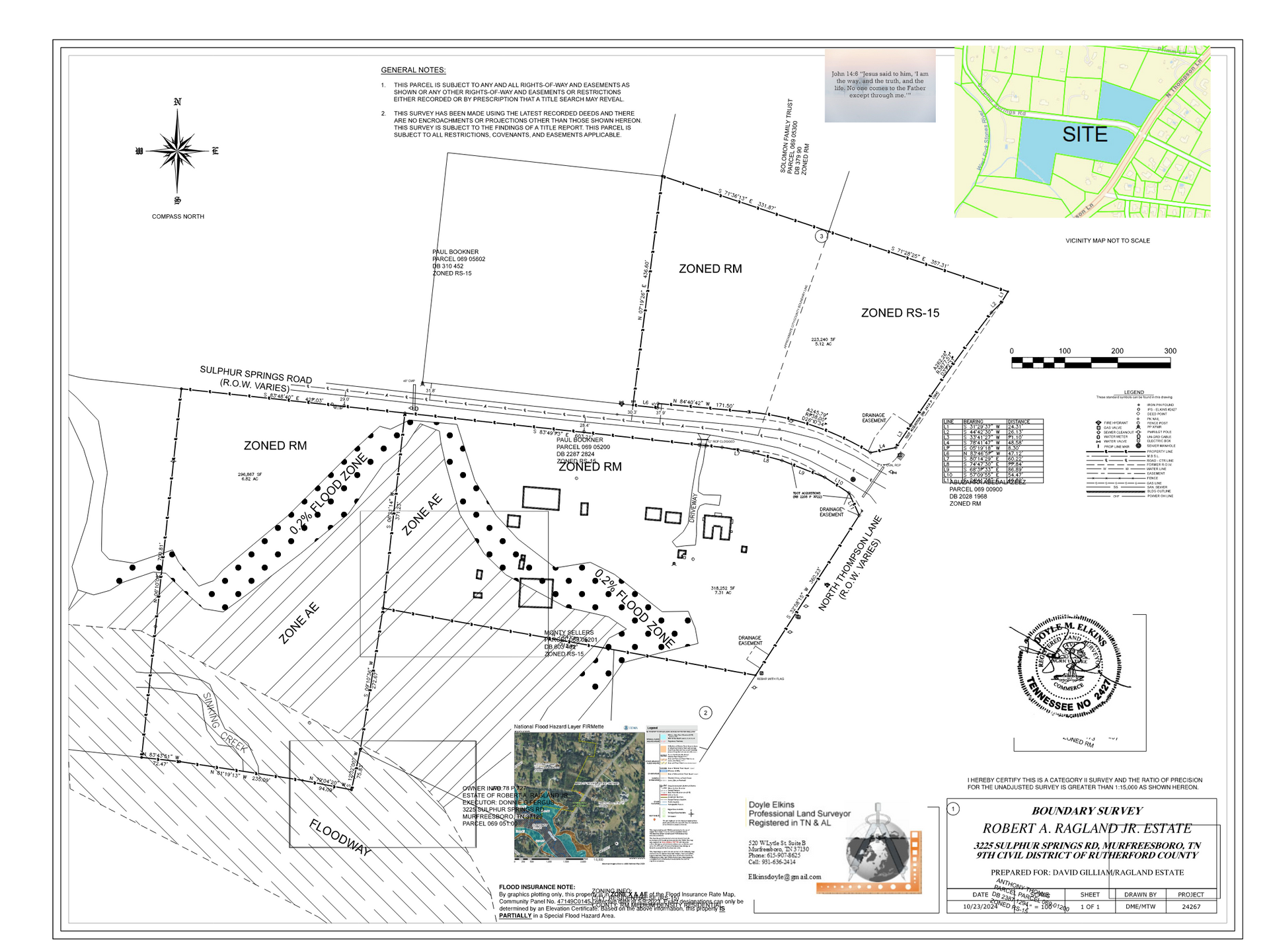 A flyer for an estate auction with a picture of a brick home