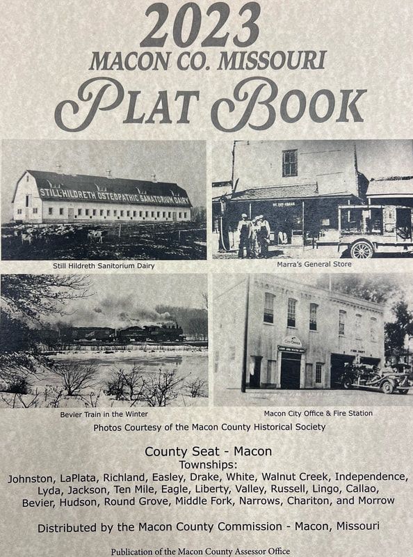 A picture of a book that says ' 2023 macon co missouri plat book ' on it.