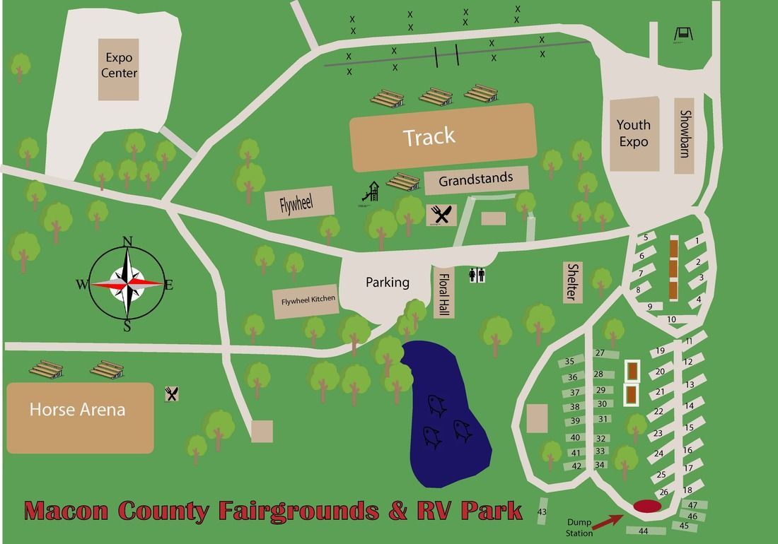A map of macon county fairgrounds and rv park