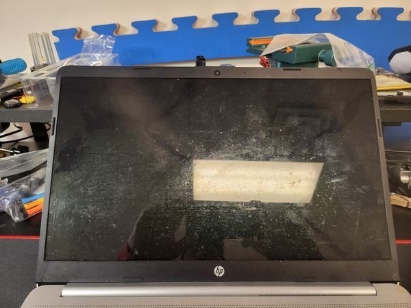 Broken laptop screen.