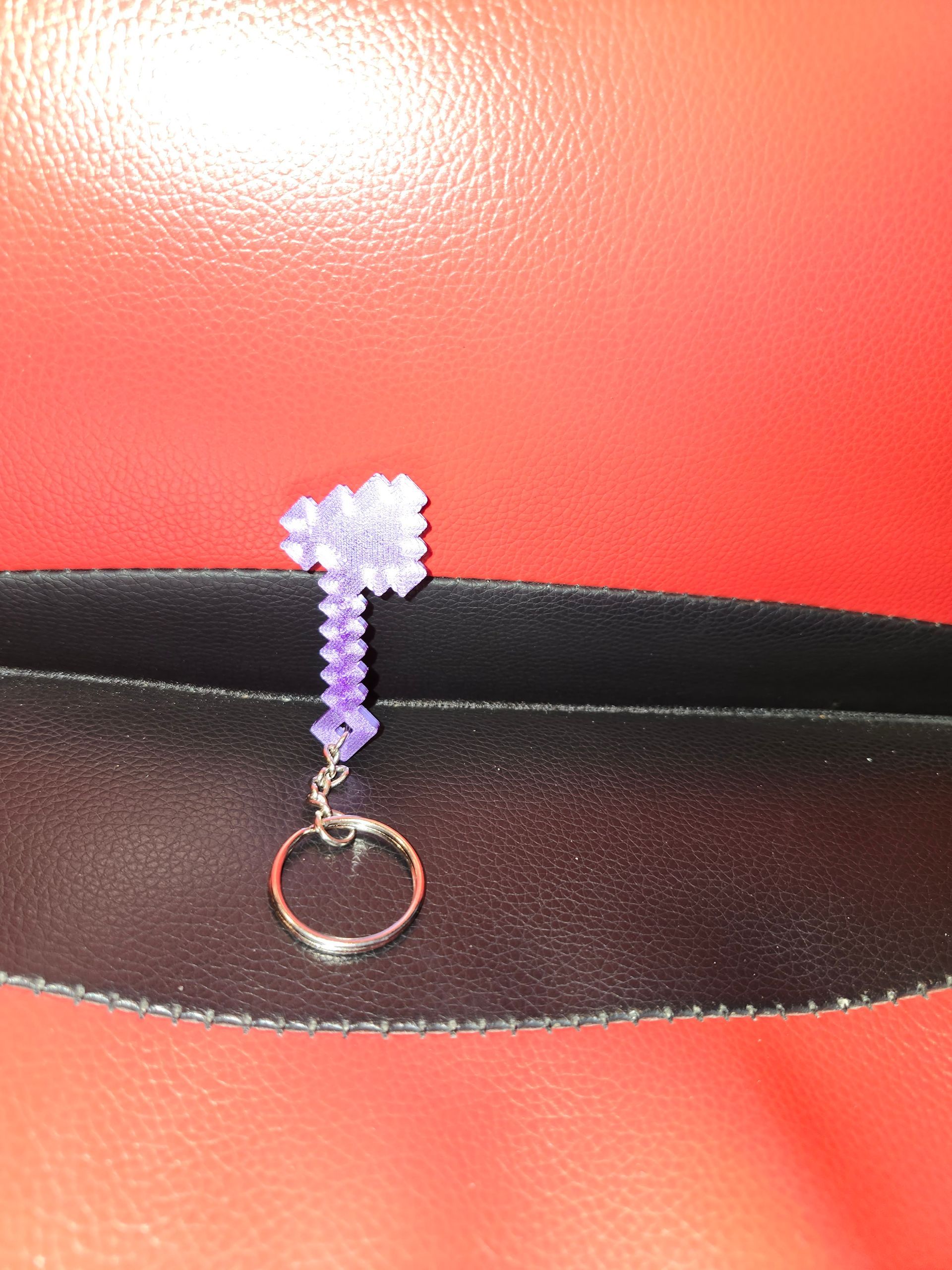 purple axe keychain