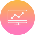 A computer monitor with a graph on it.