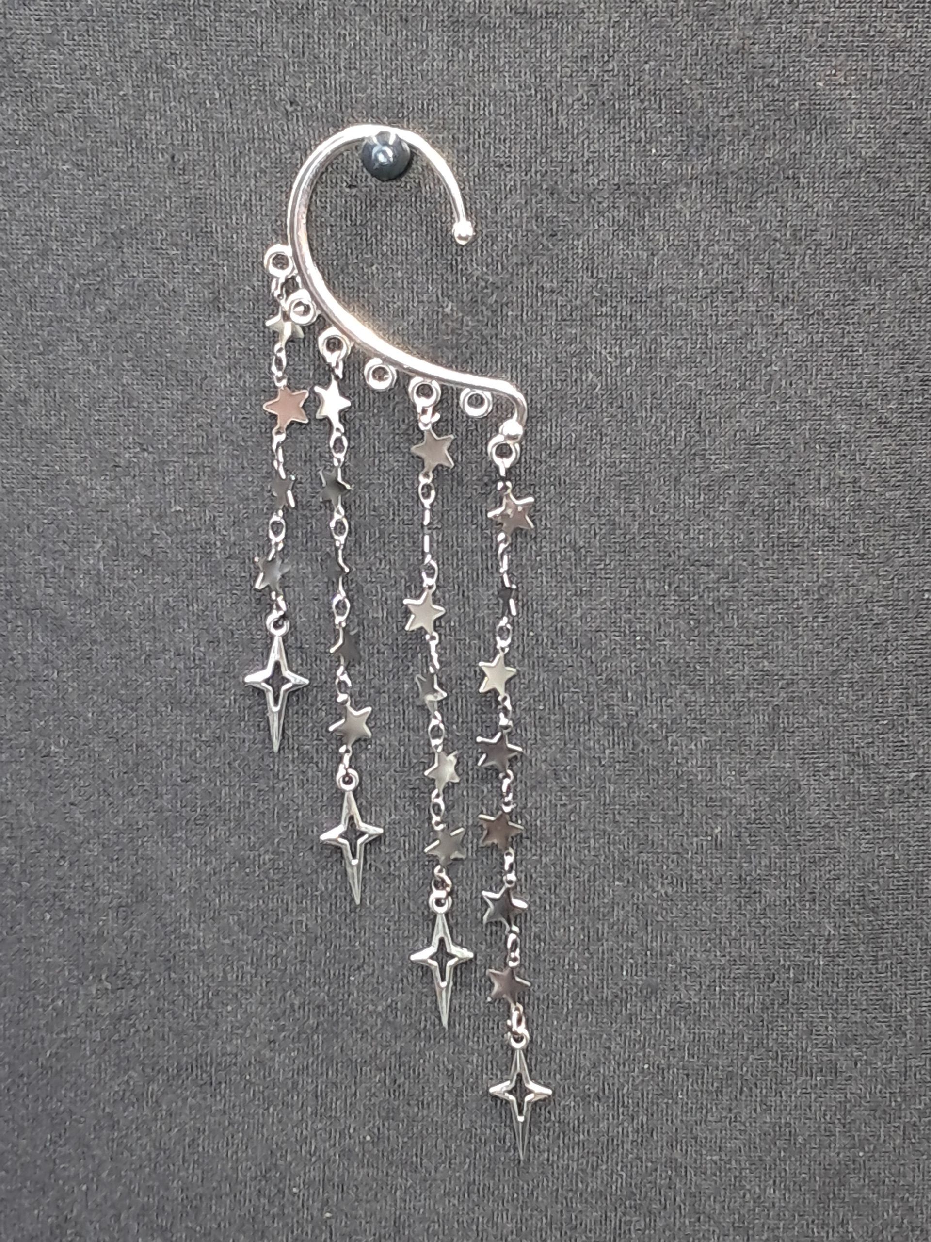 STAR  zilverkleurige earcuff