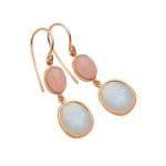 Rose gold earrings with a pink and a white stone on each — K. Smith & Son Jewellers In Caloundra, QLD