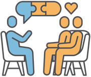 A doctor is talking to a patient in a dental chair.