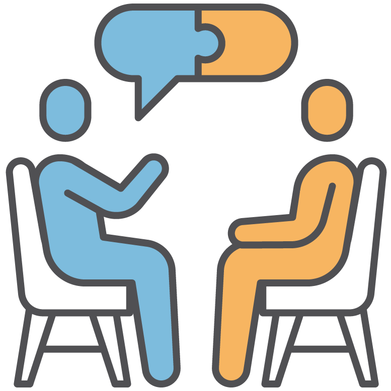 A doctor is talking to a patient in a dental chair.